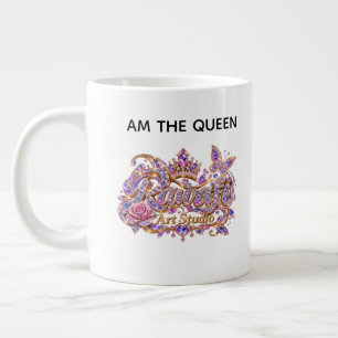 Grande Tasse Reine de cristal Élégance florale rose