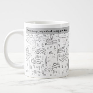 Grande Tasse Réjouissez-vous toujours Black White Village 20 oz