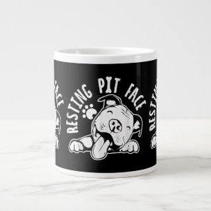 Grande Tasse Repose Pit Face Drôle Chien Pitbull Mème