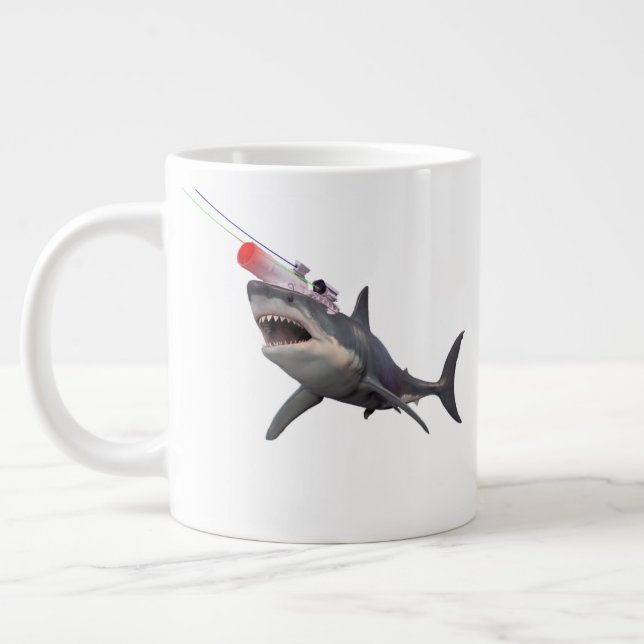 Grande Tasse Requin avec poutres laser sur sa tête (Gauche)