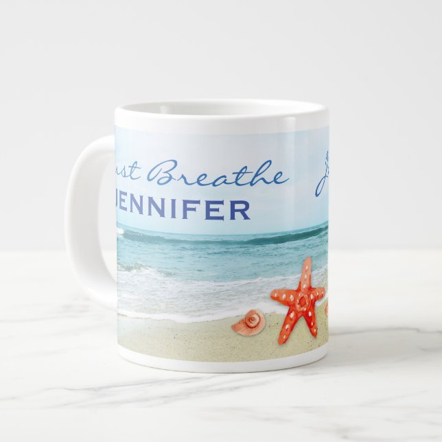 Grande Tasse Respirer juste sur mesure à la plage (Devant gauche)