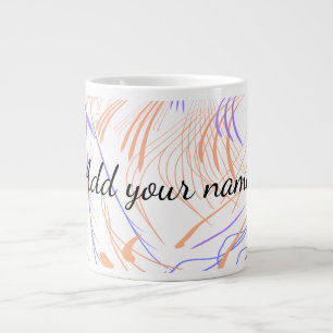 Grande Tasse Résumé aquarelle orange violet ajouter nom texte t