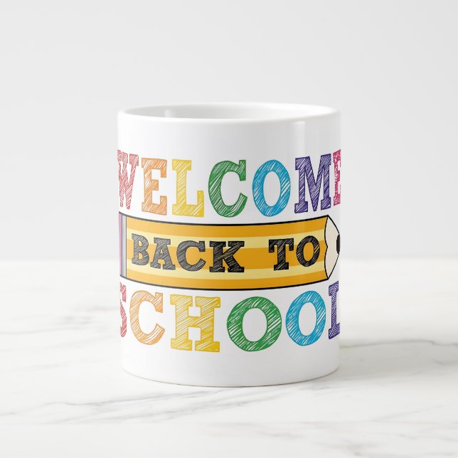 Grande Tasse Retour à l'école – Illustration de crayon (Devant)
