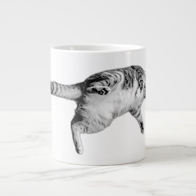 Grande Tasse Retourner en noir et blanc (Devant)