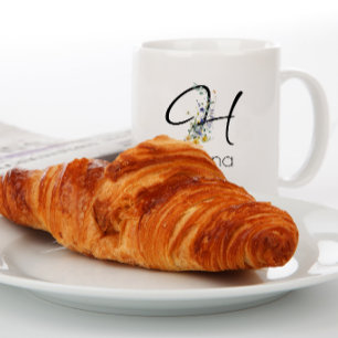 Grande Tasse Retraite employeur Monogramme Aquarelle
