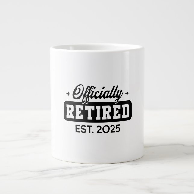 Grande Tasse Retraite officielle vintage 2025 Drôle retraite (Devant)