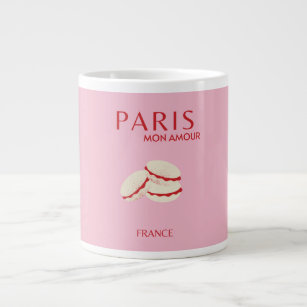 Grande Tasse Retro Abstrait Pastel Paris Pink ans Pastel Travel