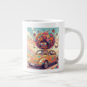 Grande Tasse Rétro Années 70 Fleur Power Groovy