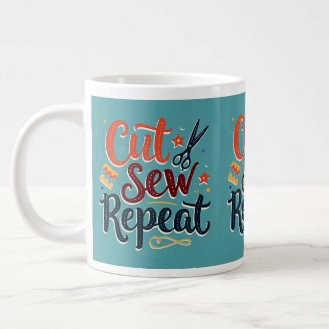 Grande Tasse Retro "Couper la couture répétée" Conception de l' (Gauche)