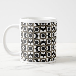 Grande Tasse Rétro Méditerranéen Noir Gris Blanc