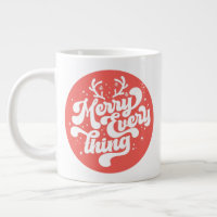 Retro Red White Merry tout Joyeux Noël