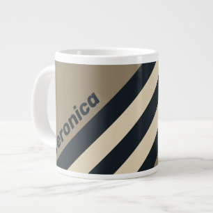Grande Tasse Retro Stormy Desert Trois Bandes avec Nom