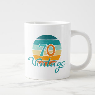 Grande Tasse Retro Sunset 70 Vintage en détresse