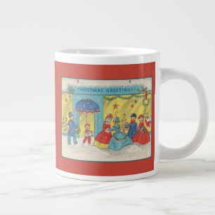 Grande Tasse Retro Vintage Noël Salutations Antique hiver