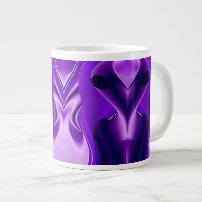 Grande Tasse Rêves arc-en-ciel violet 3D, Alien (Devant droit)