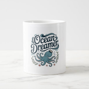 Grande Tasse Rêveur Océanique Petit Poulpe Mignon avec Élément