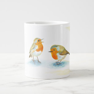 Grande Tasse Robins rouges en hiver