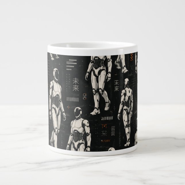 Grande Tasse Robot Humanoïde Futuriste | Art de science-fiction (Devant)