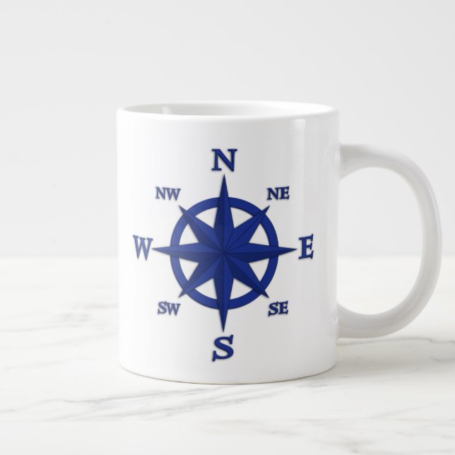 Grande Tasse rose Compass 8 points, bleu marine (Droite)