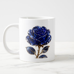 Grande Tasse Rose Cristal Or Bleu Royal