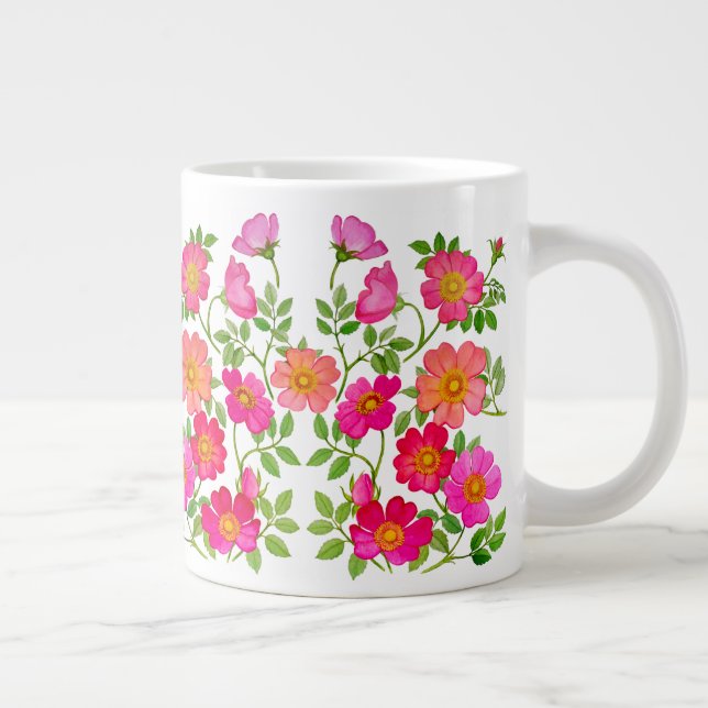 Grande Tasse Rose floral brun (Droite)