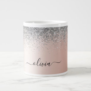 Grande Tasse Rose Gold - Blush Pink Silver Parties scintillant