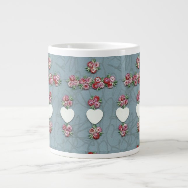Grande Tasse Rosebuds & Coeurs (Devant)
