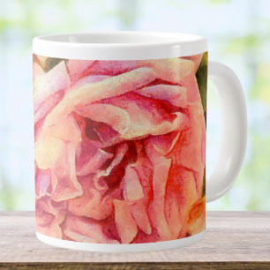 Grande Tasse Roses roses peintes