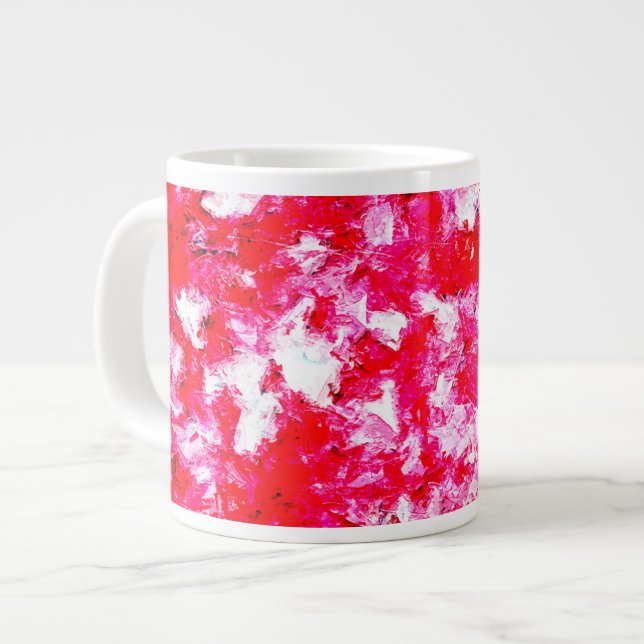 Grande Tasse Rouge et rose Abstraits (Devant gauche)