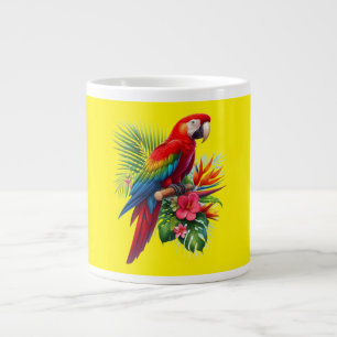 Grande Tasse Rouge macaw tropical floral