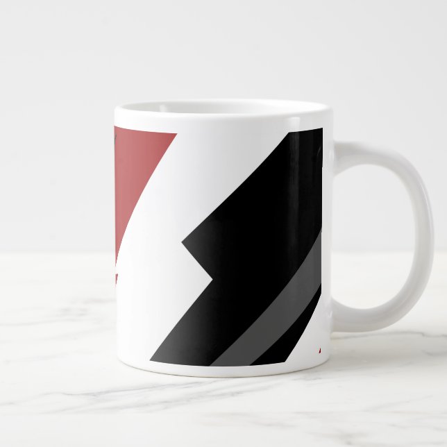 Grande Tasse Rouge noir et blanc abstrait (Droite)