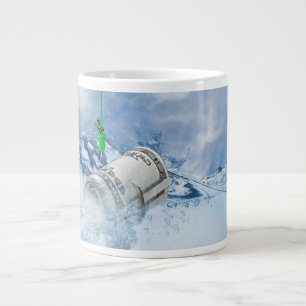 Grande Tasse rouler de l'argent sur l'hameçon de poisson