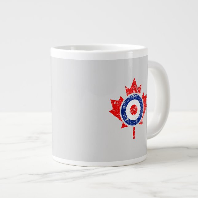 Grande Tasse Roundel Feuille d'érable canadien Grunge Mod CANAD (Devant droit)
