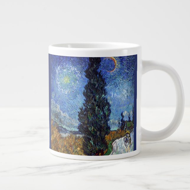 Grande Tasse Route avec cyprès de Van Gogh Impressionnisme (Droite)