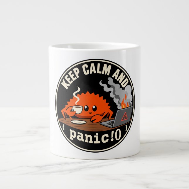 Grande Tasse Rust Ferris Crabe mascotte de programmation (Devant)
