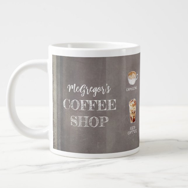 Grande Tasse Rustic Coffee Shop Famille ou affaires Brown (Gauche)