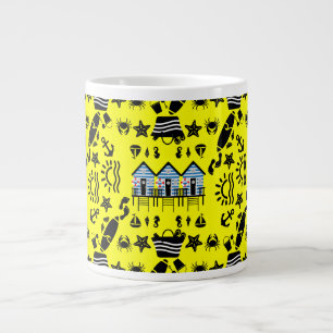 Grande Tasse Sable De Plage D'Origine Et Thème De Mer