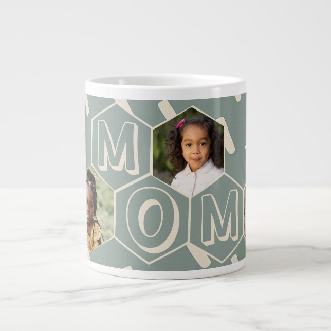 Grande Tasse Sage Green Hexagon Modern MOM Gift (Devant)