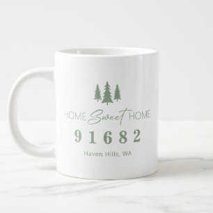 Grande Tasse Sage White Home Sweet Home Code postal personnalis