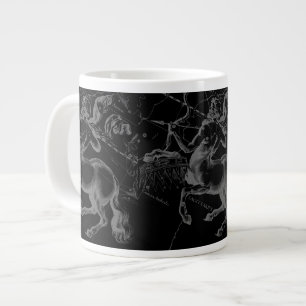 Grande Tasse Sagittarius Constellation Hevelius Map on Black