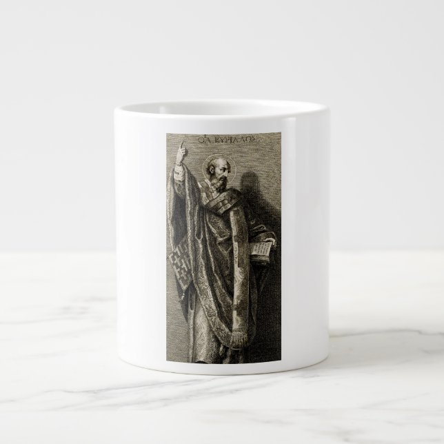 Grande Tasse Saint Cyrille de Jérusalem Art Graphique Sacré (Devant)