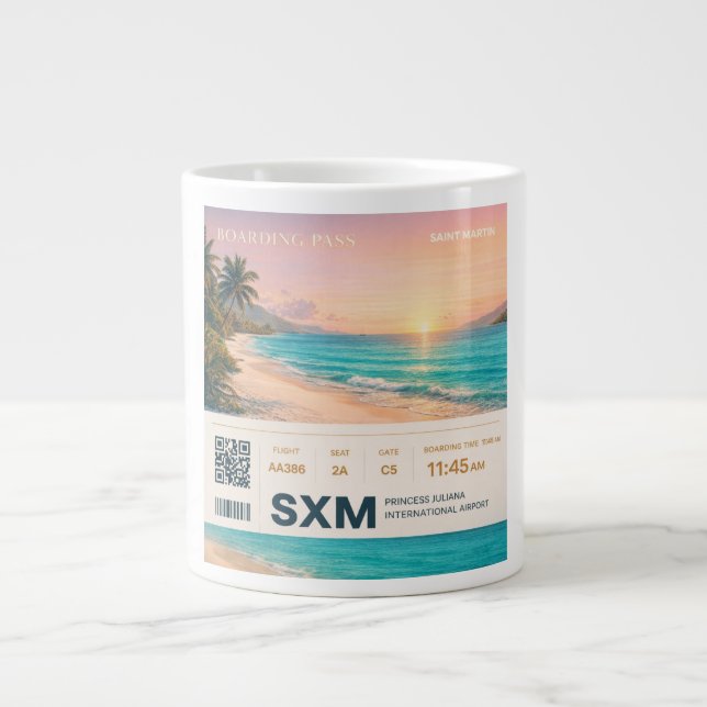 Grande Tasse Saint Martin SXM Boarding Pass Sunset (Devant)