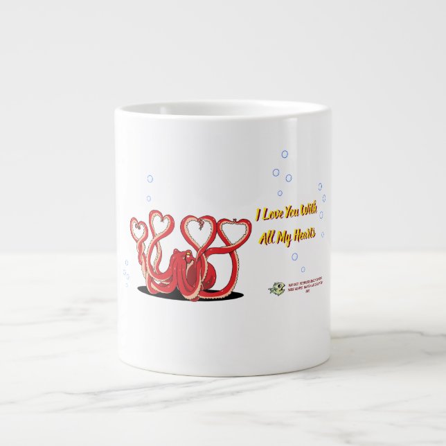 Grande Tasse Saint Valentin Coeurs de pieuvres (Devant)