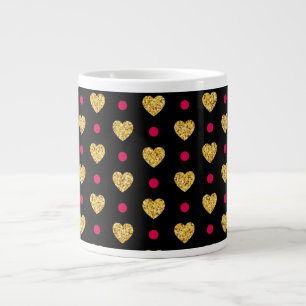 Grande Tasse Saint Valentin Coeurs d'or Motif-23655