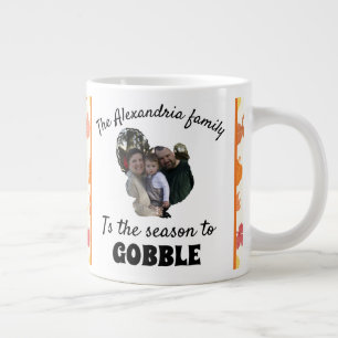 Grande Tasse Saison photo personnalisée de dinde d'action de gr