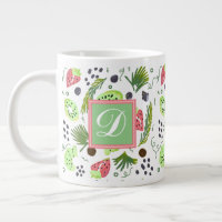 Salade de fruits mignonne Kiwi Fraises Doodle Mono