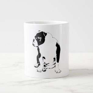 Grande Tasse Salutation de bulldog assis de côté