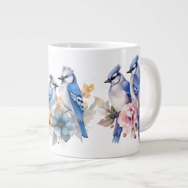 Grande Tasse Salutation Geai Bleu  (Devant droit)