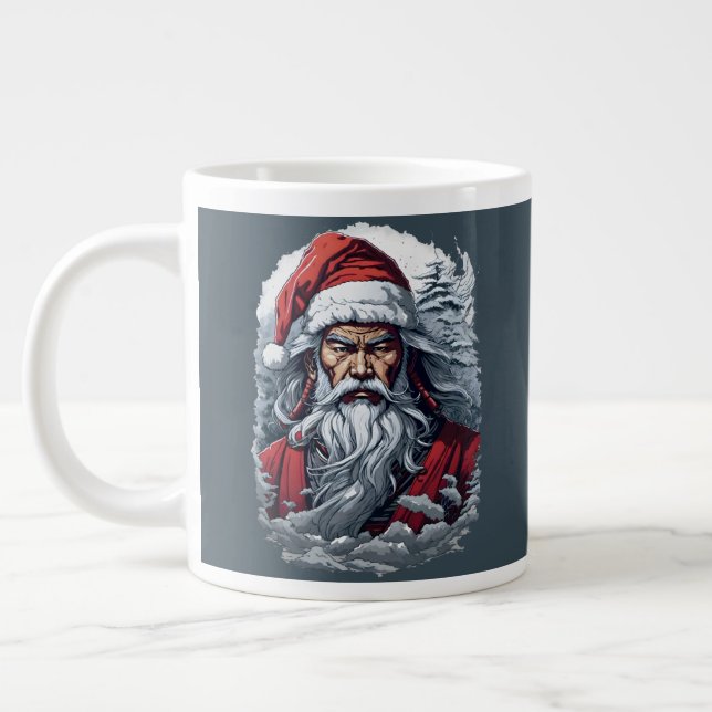 Grande Tasse Samurai Père Noël Warrior Christmas Art Cadeau (Gauche)