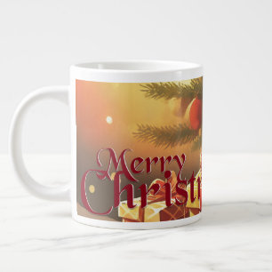 Grande Tasse Sapin de Noël avec Cadeaux Dorés